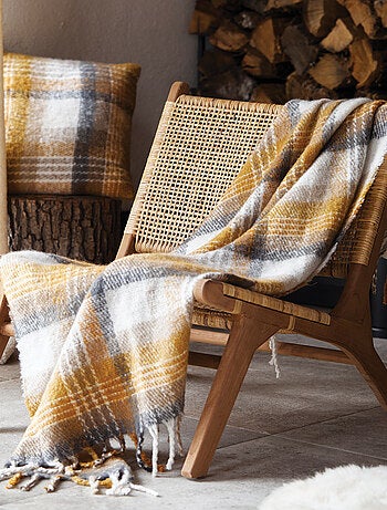 Plaid tartan con effetto mohair
