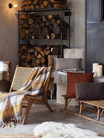 Plaid tartan con effetto mohair