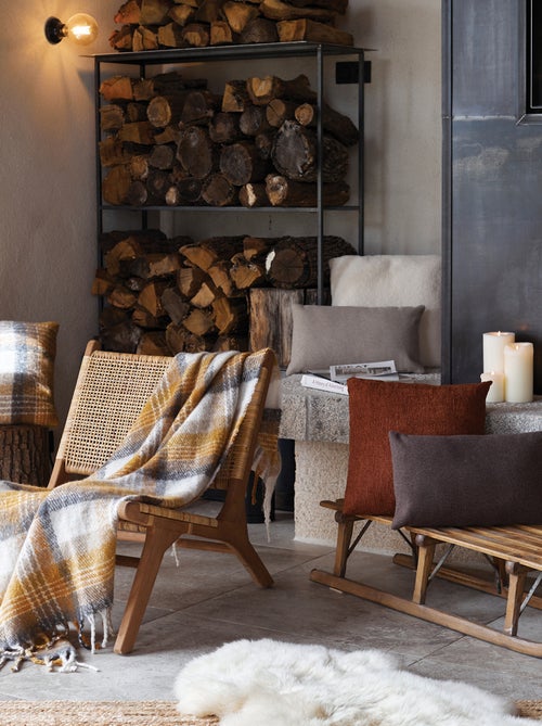 Plaid tartan con effetto mohair - Kiabi