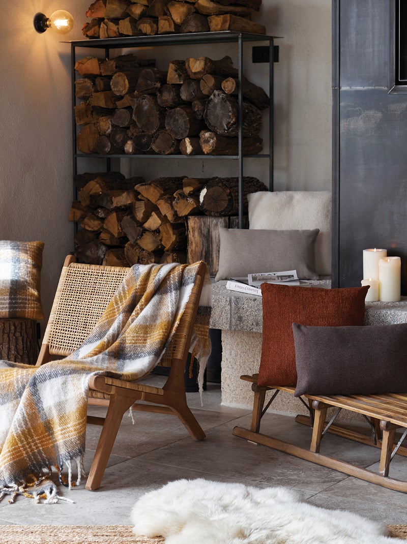 Plaid tartan con effetto mohair Giallo - Kiabi