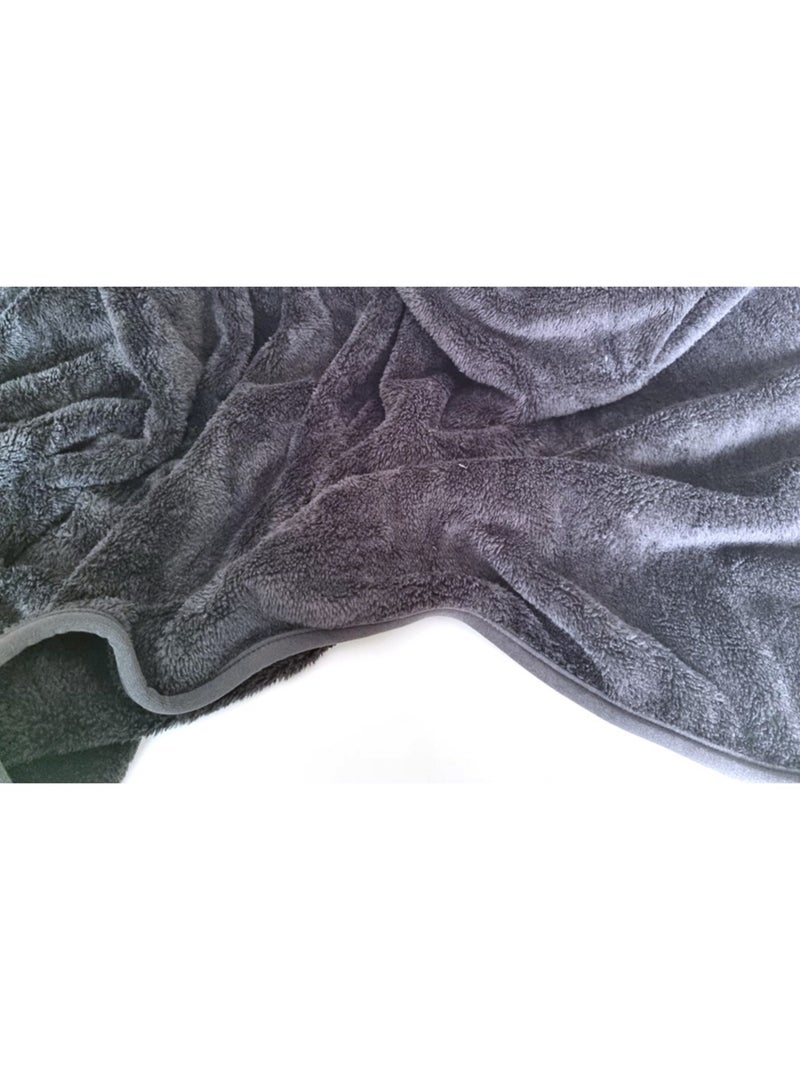 Plaid tinta unita grande formato Grigio antracite - Kiabi