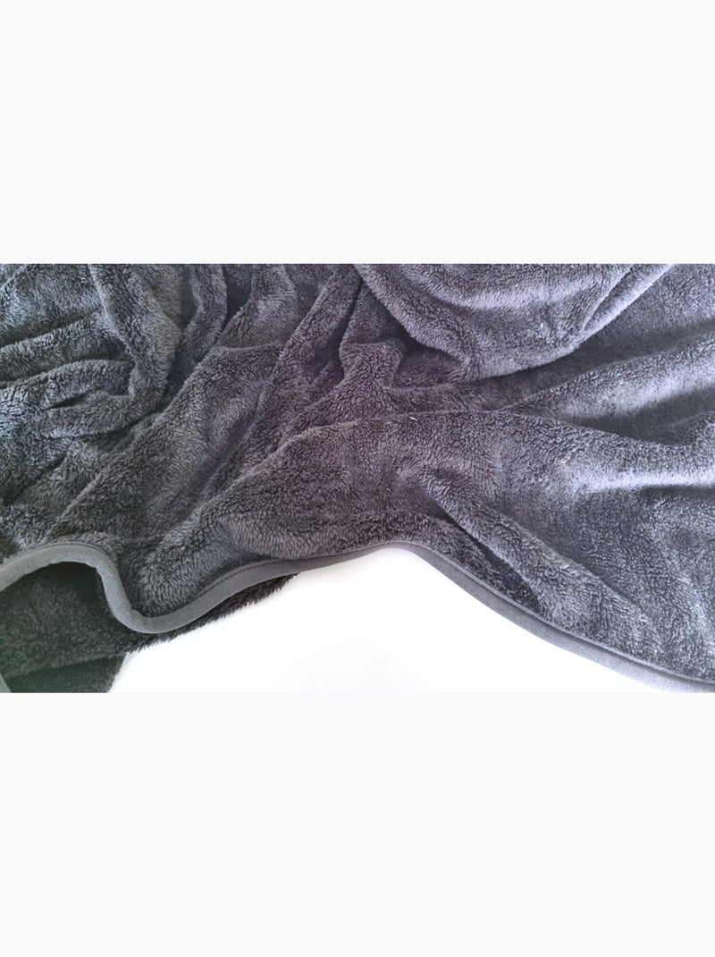 Plaid tinta unita grande formato Grigio antracite - Kiabi