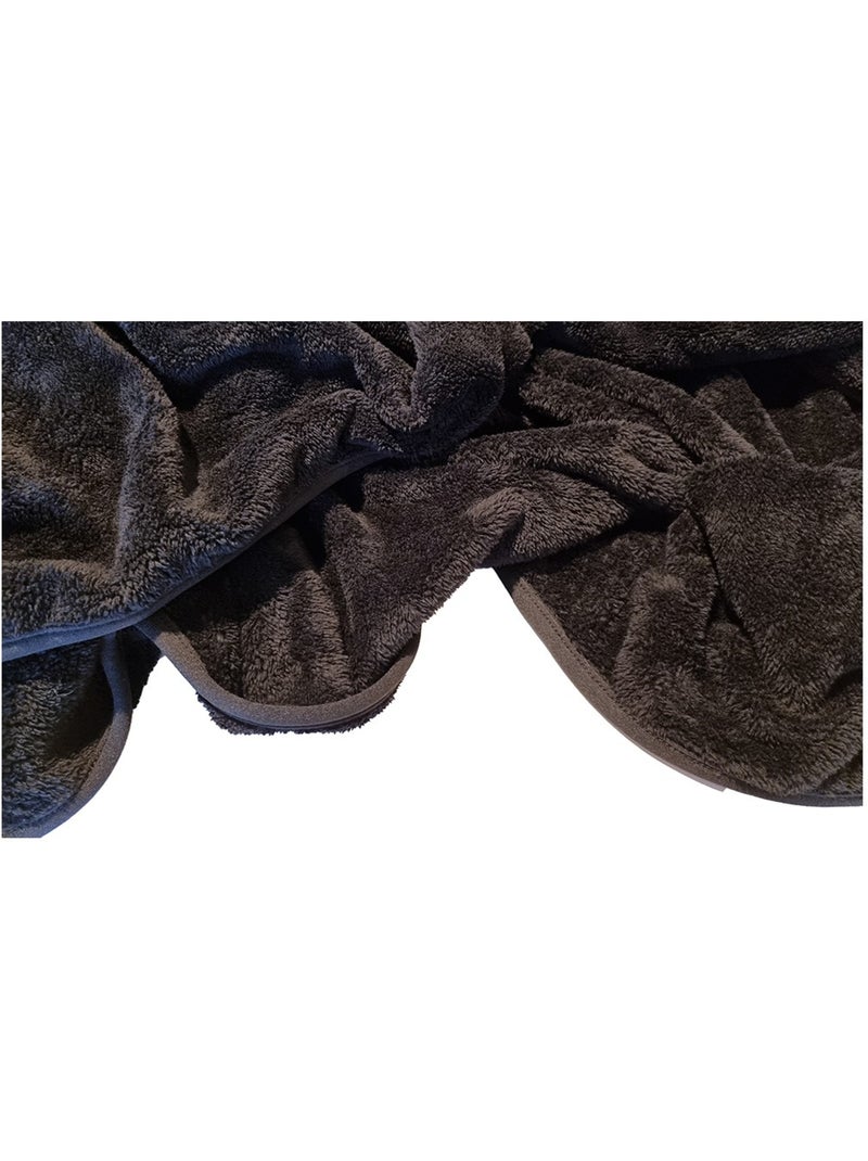 Plaid tinta unita grande formato Nero Nero - Kiabi
