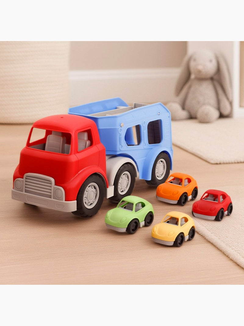 Play camion trasportatore di giocattoli per bambini con rampa e 4 macchinine N/D - Kiabi