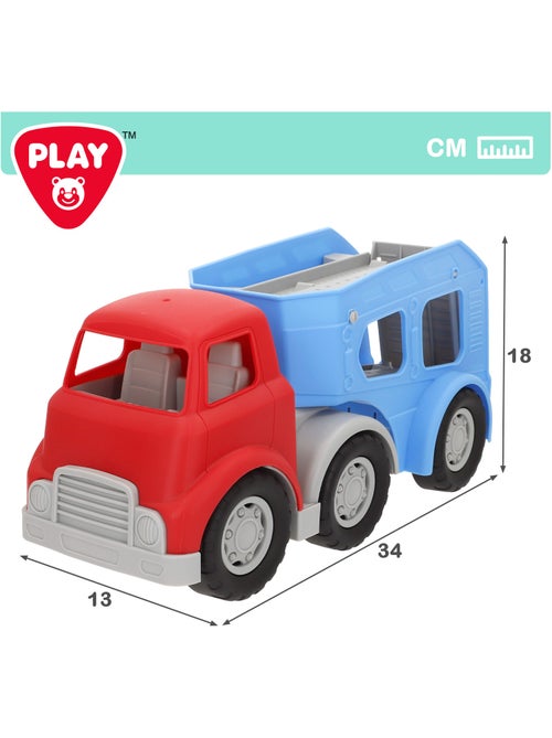 Play camion trasportatore di giocattoli per bambini con rampa e 4 macchinine - Kiabi Play camion trasportatore di giocattoli per bambini con rampa e 4 macchinine - Kiabi