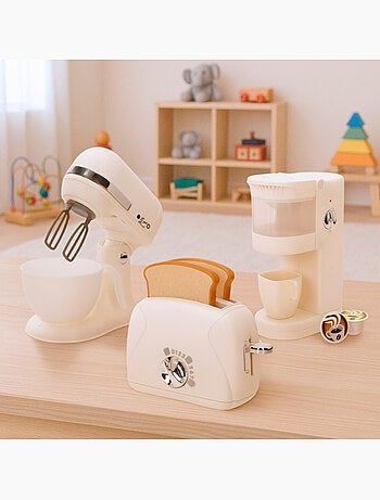Play set tostapane giocattolo, frullatore e macchina per il caffè con luci e suoni