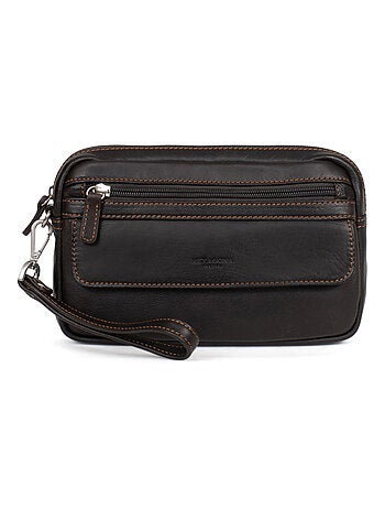 Pochette con tracolla - pelle félin hexagona