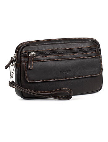 Pochette con tracolla - pelle félin hexagona
