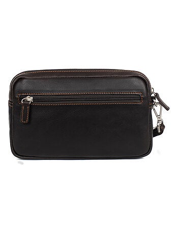 Pochette con tracolla - pelle félin hexagona