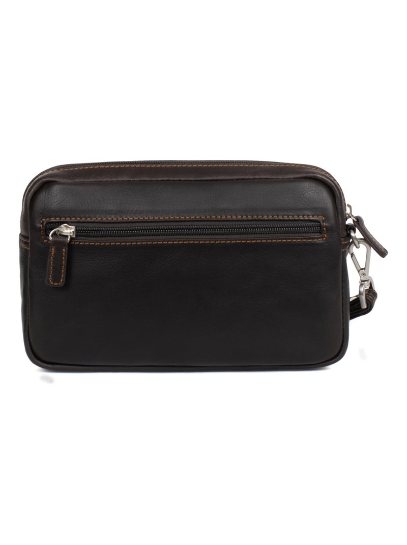 Pochette con tracolla - pelle félin hexagona Marrone - Kiabi
