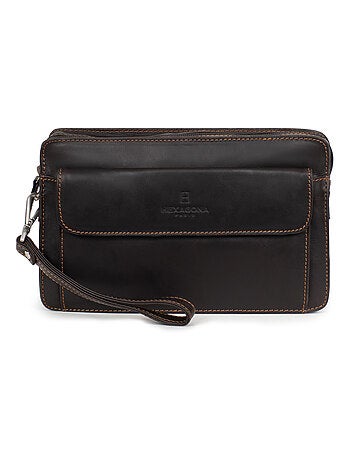 Pochette con tracolla - pelle félin hexagona