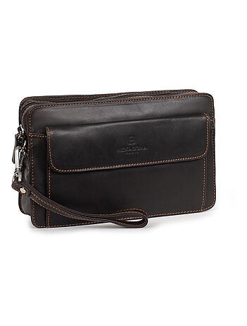 Pochette con tracolla - pelle félin hexagona