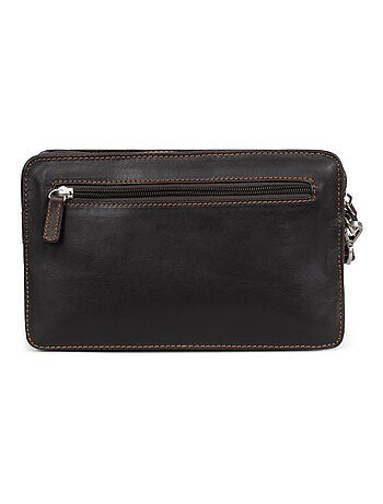Pochette con tracolla - pelle félin hexagona