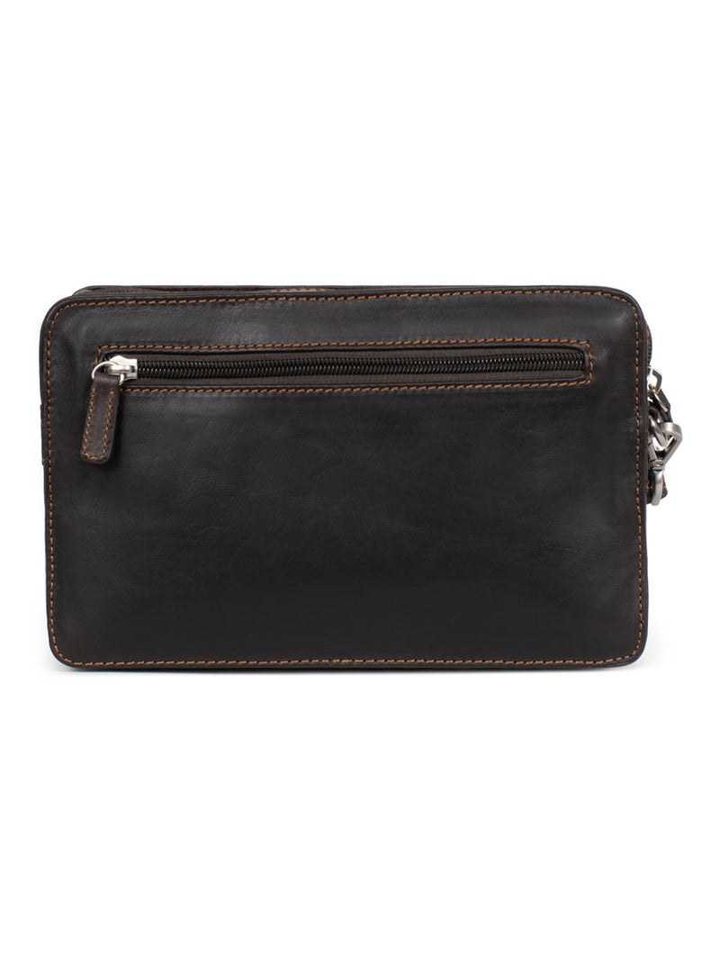 Pochette con tracolla - pelle félin hexagona Marrone - Kiabi