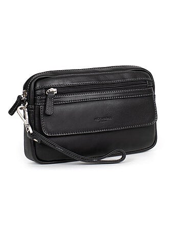 Pochette con tracolla - pelle félin hexagona