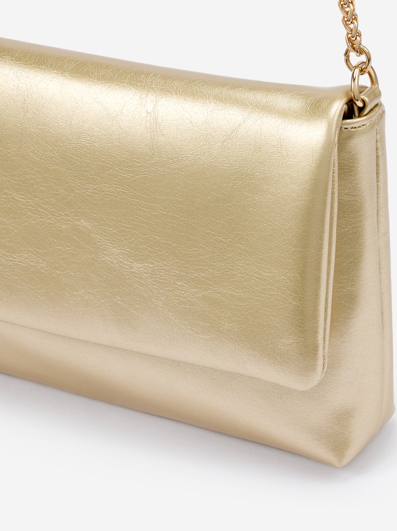 Pochette con tracolla dorata Giallo - Kiabi