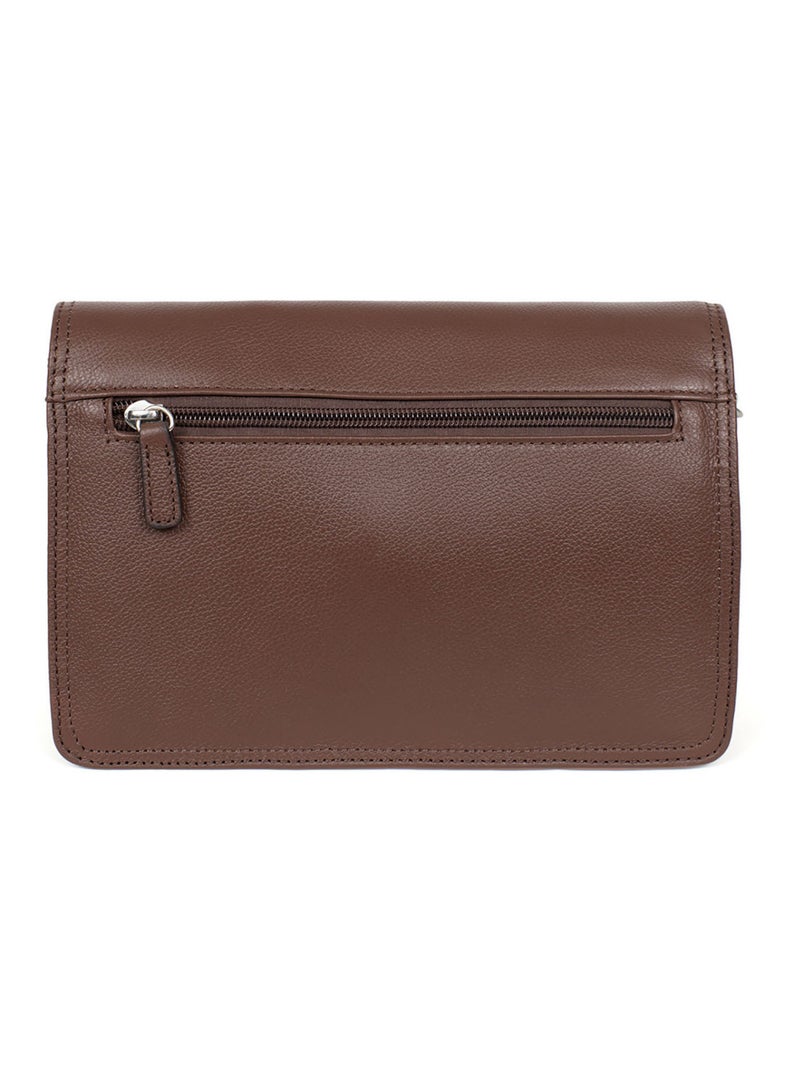 Pochette dragonne - pelle confort hexagona Marrone cioccolato - Kiabi