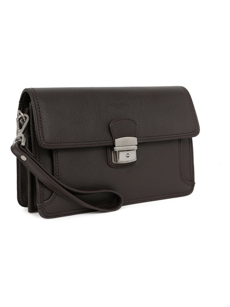 Pochette dragonne - pelle confort hexagona Marrone scuro - Kiabi