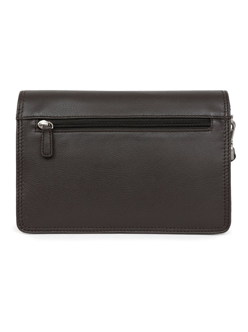 Pochette dragonne - pelle confort hexagona Marrone scuro - Kiabi