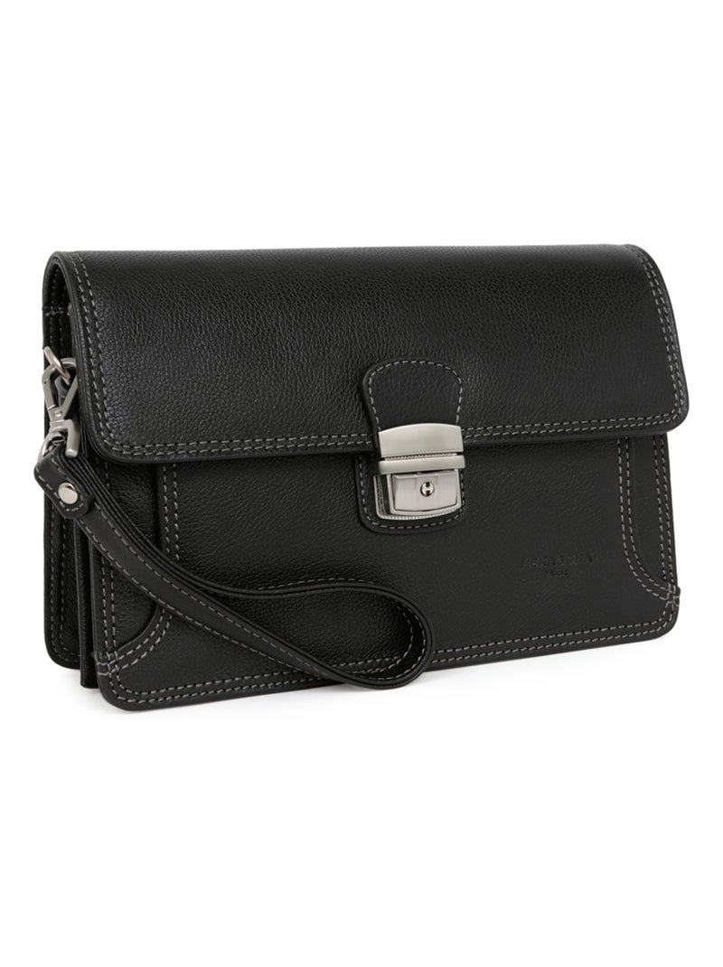 Pochette dragonne - pelle confort hexagona Nero - Kiabi