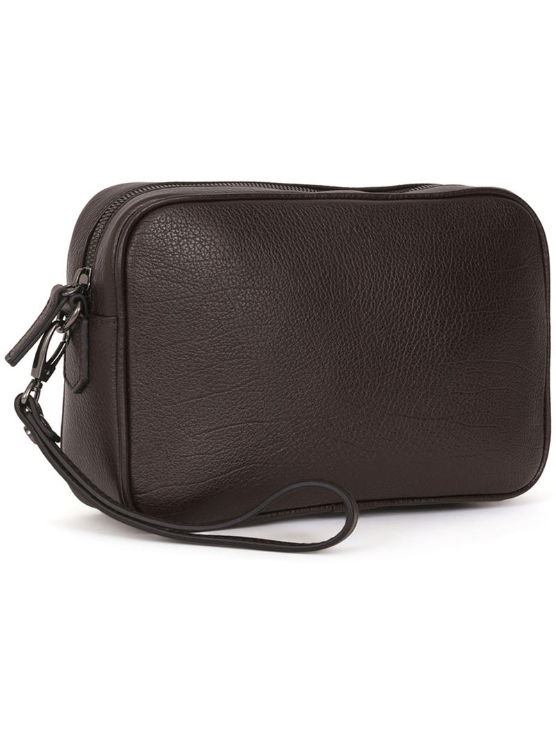 Pochette dragonne - pelle encore hexagona Marrone scuro - Kiabi