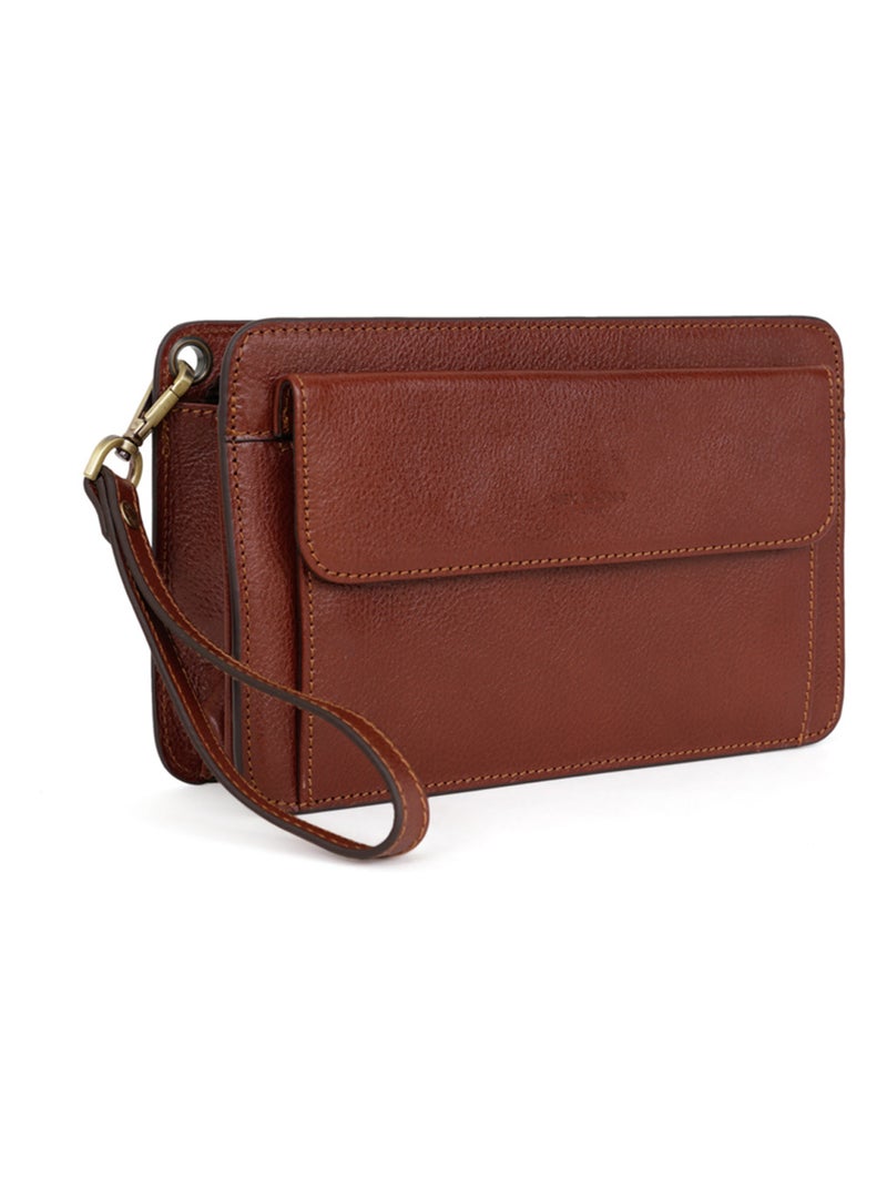 Pochette dragonne - pelle république hexagona Marrone - Kiabi