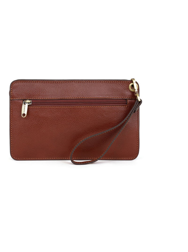 Pochette dragonne - pelle république hexagona Marrone - Kiabi