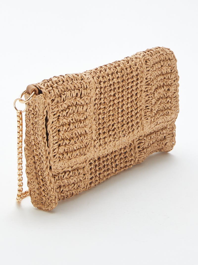 Pochette in rafia con tracolla MARRONE - Kiabi