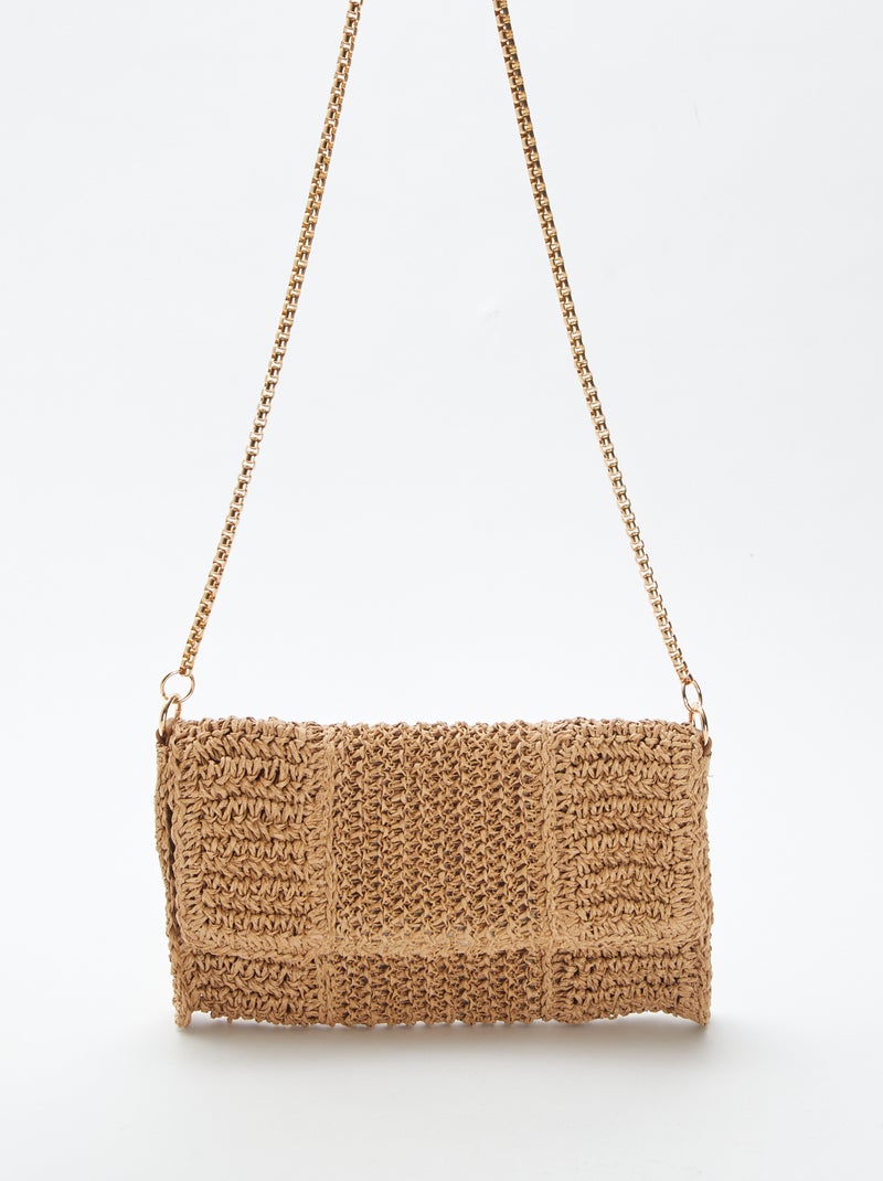 Pochette in rafia con tracolla MARRONE - Kiabi