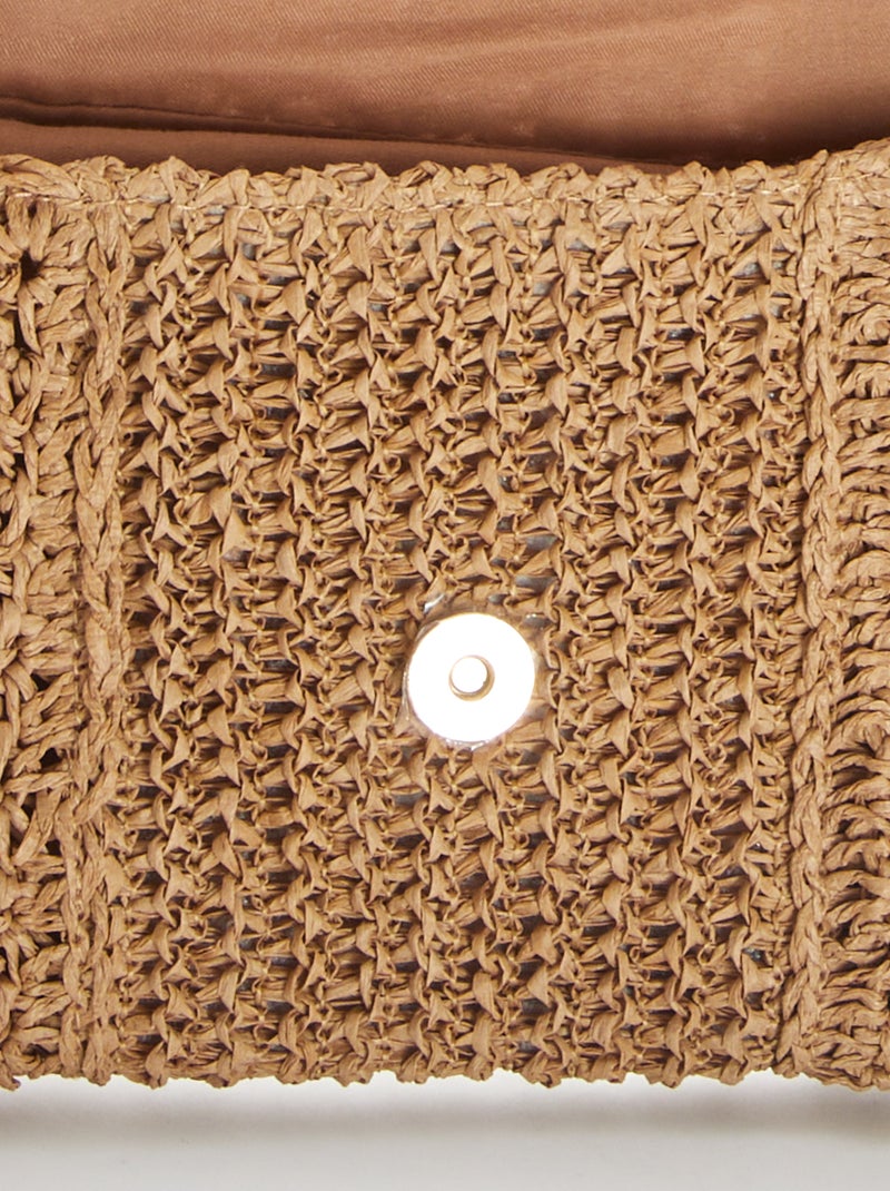 Pochette in rafia con tracolla MARRONE - Kiabi