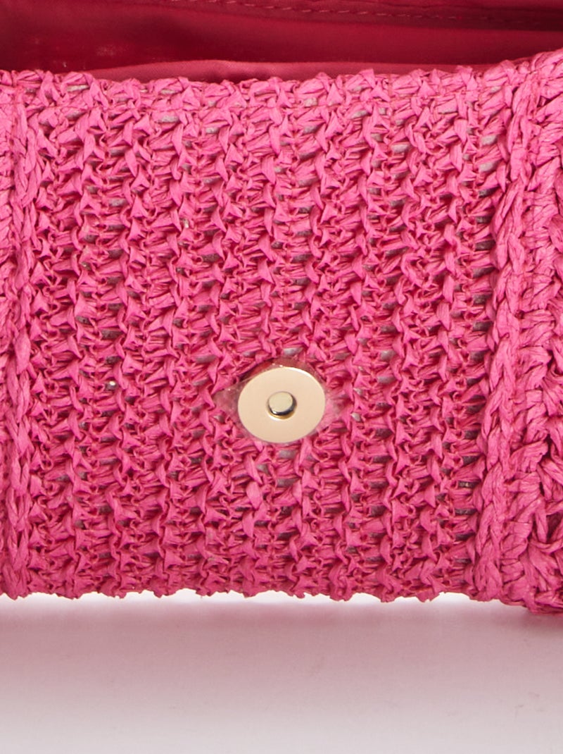 Pochette in rafia con tracolla ROSA - Kiabi