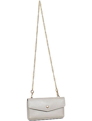 Pochette per telefono con portafoglio - 1 ante - Stop RFID - Pelle LUNA