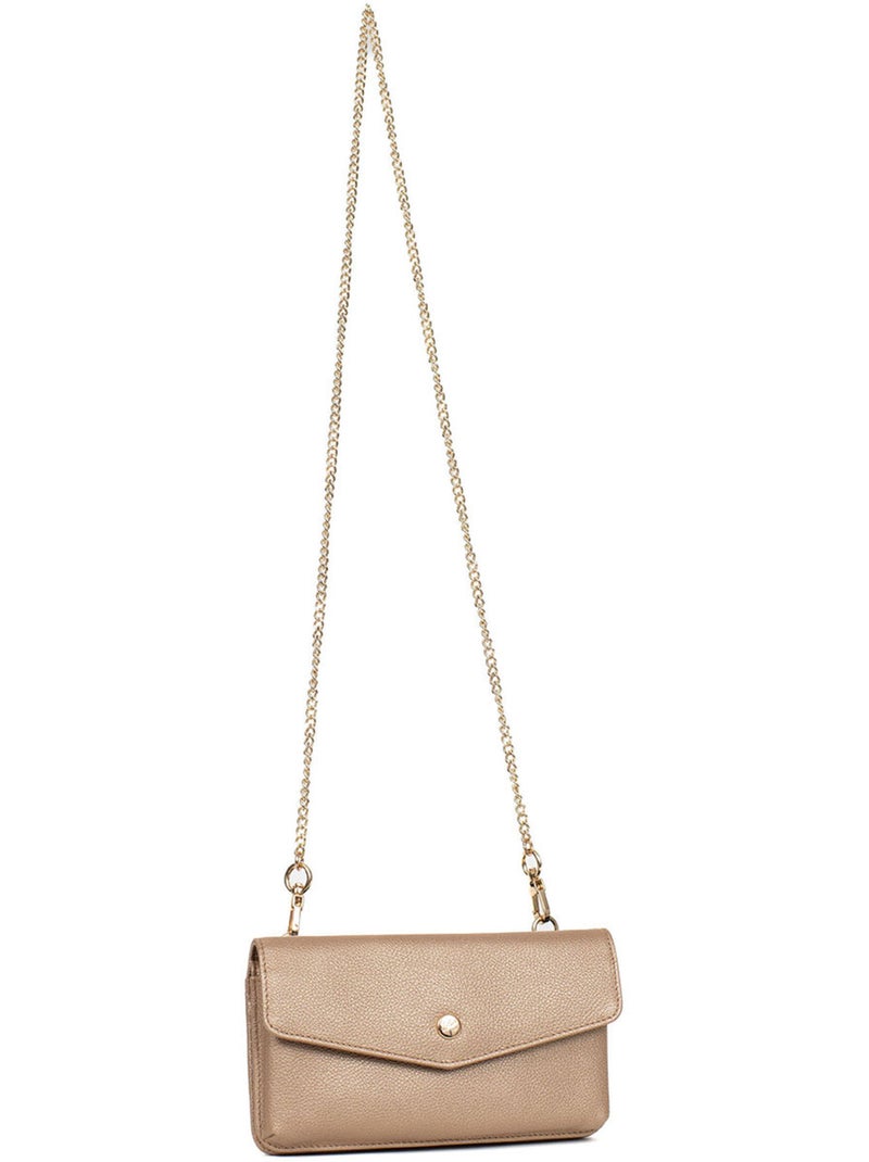 Pochette per telefono con portafoglio - 1 ante - stop rfid - pelle luna hexagona Dorato/Oro - Kiabi