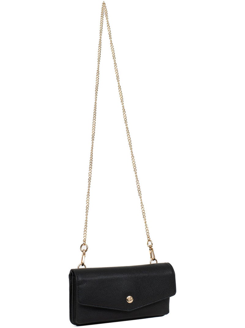 Pochette per telefono con portafoglio - 1 ante - stop rfid - pelle luna hexagona Nero - Kiabi