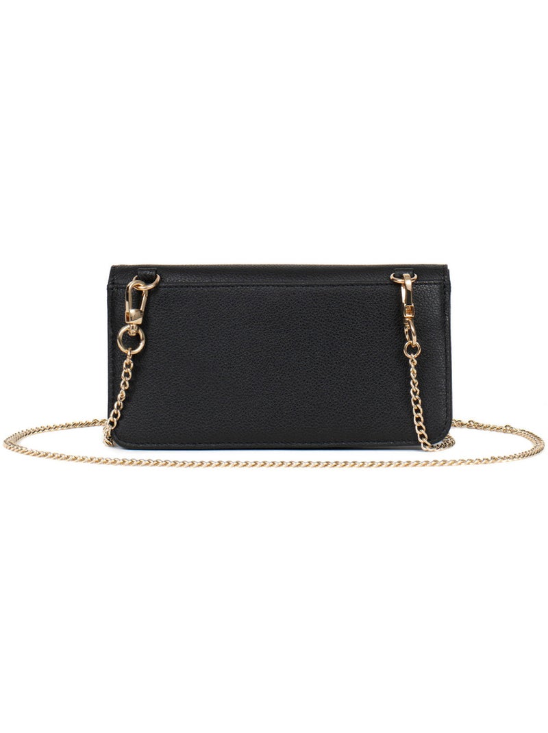 Pochette per telefono con portafoglio - 1 ante - stop rfid - pelle luna hexagona Nero - Kiabi