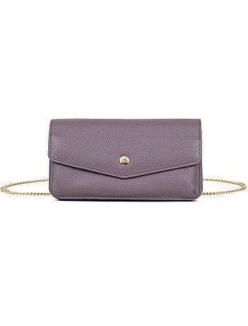 Pochette per telefono con portafoglio - 1 ante - Stop RFID - Pelle LUNA