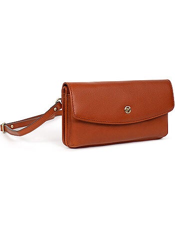 Pochette per telefono con portafoglio - 1 ante - Stop RFID - Pelle ONDINE