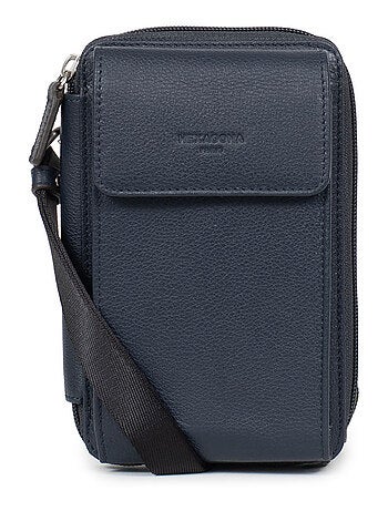 Pochette per telefono con portafoglio - stop rfid - pelle confort hexagona