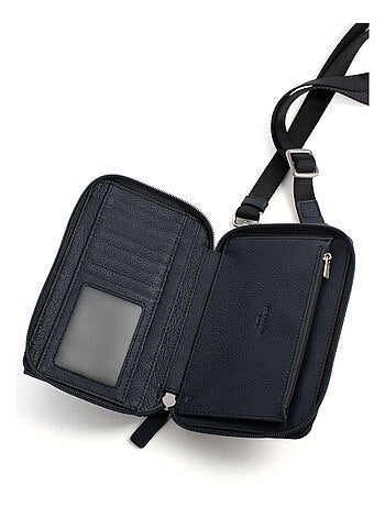 Pochette per telefono con portafoglio - stop rfid - pelle confort hexagona