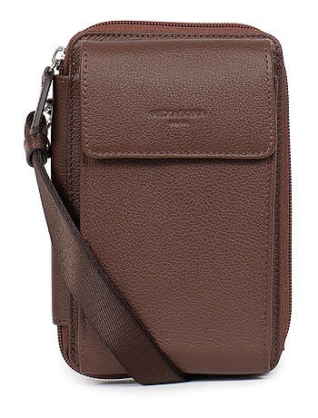 Pochette per telefono con portafoglio - stop rfid - pelle confort hexagona