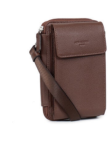 Pochette per telefono con portafoglio - stop rfid - pelle confort hexagona
