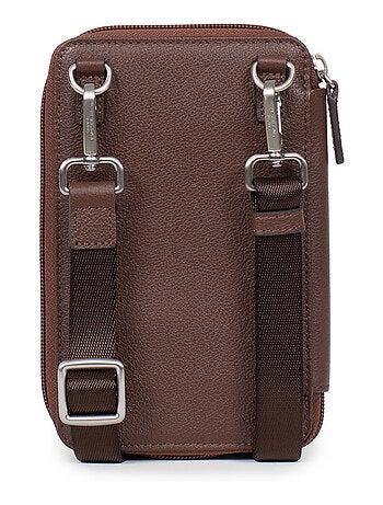 Pochette per telefono con portafoglio - stop rfid - pelle confort hexagona