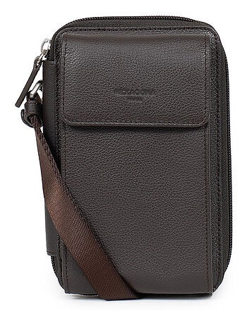 Pochette per telefono con portafoglio - stop rfid - pelle confort hexagona