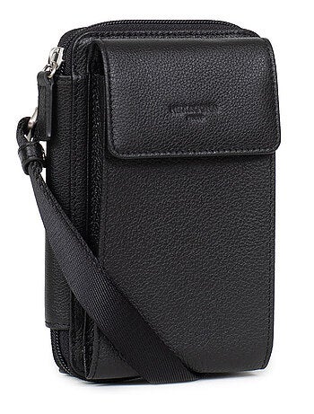 Pochette per telefono con portafoglio - stop rfid - pelle confort hexagona