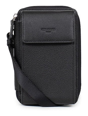 Pochette per telefono con portafoglio - Stop RFID - Pelle CONFORT