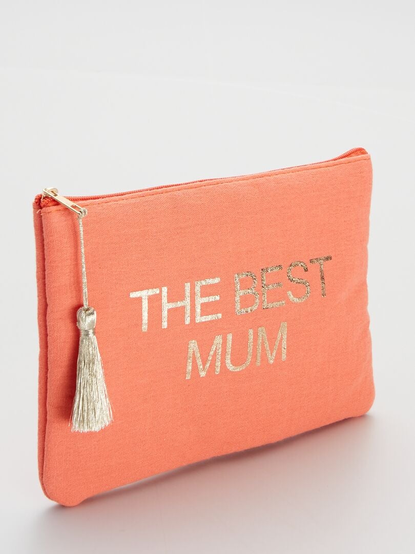 Pochette stampata 'the best mum' corallo - Kiabi