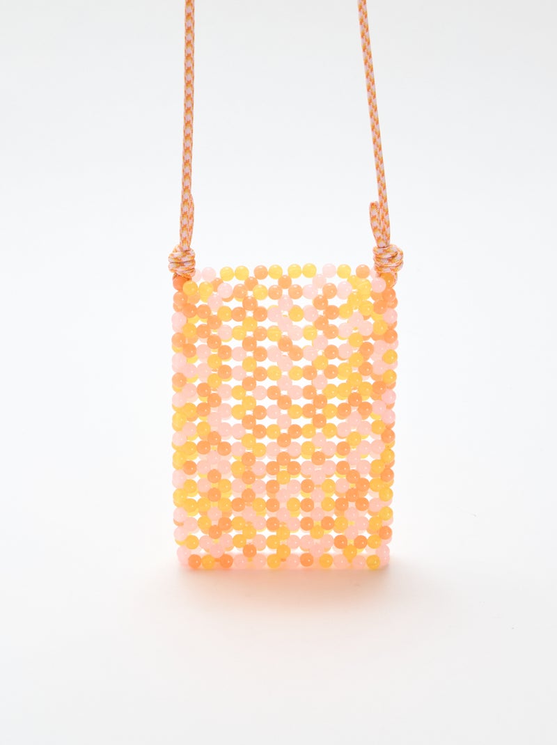 Pochette telefono con perle Arancione - Kiabi