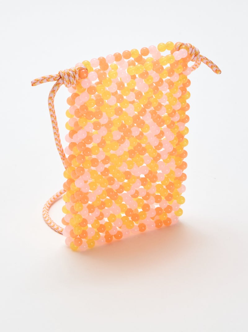Pochette telefono con perle Arancione - Kiabi