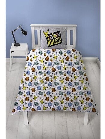 Pokémon, Completo Letto Bambino Reversibile, Pikachu Evolution, Copripiumino 140x200 cm 63x63