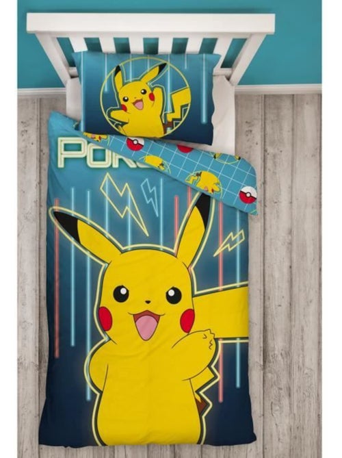 Pok?mon, Completo Letto Bambino Stampato Reversibile, PIKACHU LASER, Copripiumino 140x200 cm - Kiabi Pok?mon, Completo Letto Bambino Stampato Reversibile, PIKACHU LASER, Copripiumino 140x200 cm - Kiabi